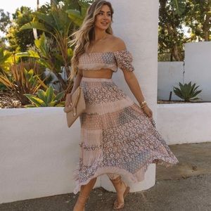 VICI off the shoulder top & skirt set